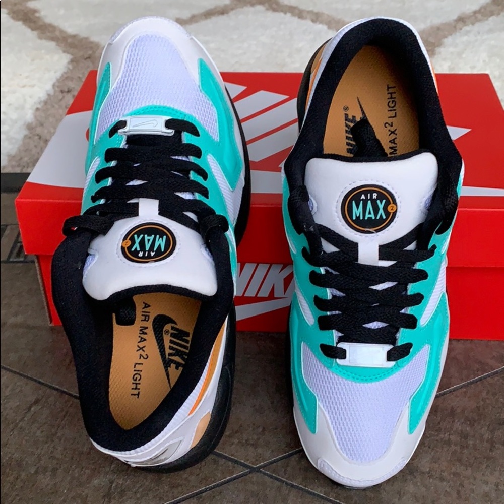 W NIKE AIR MAX2 LIGHT WHITE/AMBER RISE-AURORA GREE - Picture 7 of 16